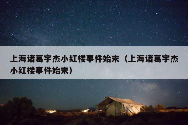 上海诸葛宇杰小红楼事件始末（上海诸葛宇杰小红楼事件始末） 第1张
