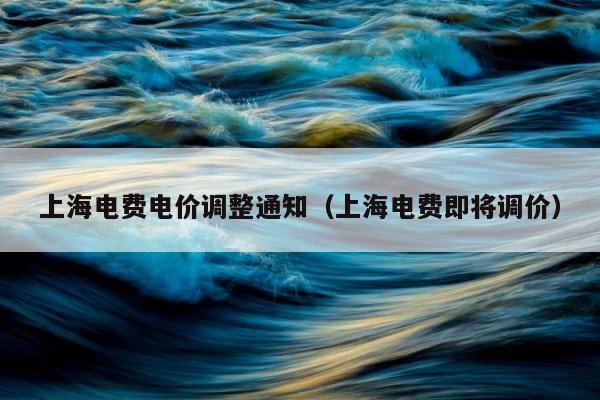 上海电费电价调整通知（上海电费即将调价） 第1张