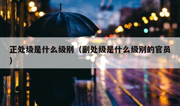 正处级是什么级别（副处级是什么级别的官员） 第1张