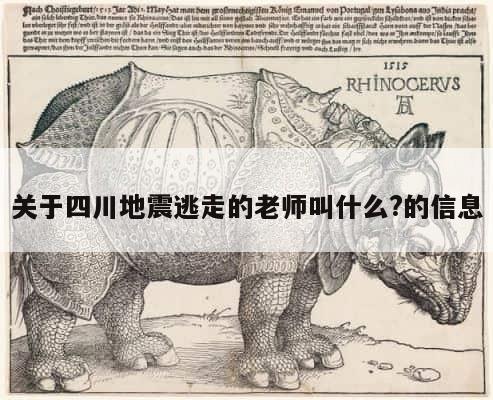 关于四川地震逃走的老师叫什么?的信息 第1张