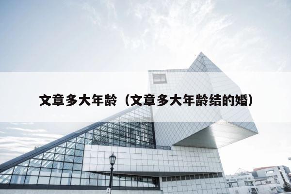 文章多大年龄（文章多大年龄结的婚） 第1张
