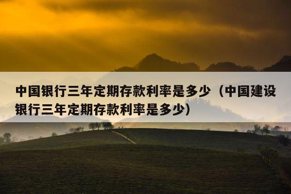 中国银行三年定期存款利率是多少（中国建设银行三年定期存款利率是多少） 第1张