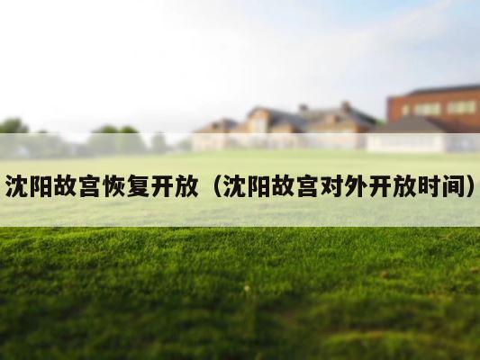 沈阳故宫恢复开放（沈阳故宫对外开放时间） 第1张