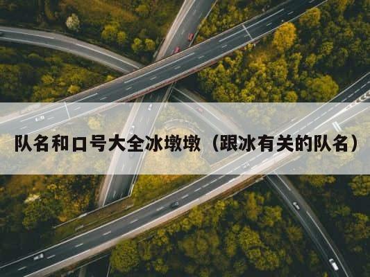 队名和口号大全冰墩墩（跟冰有关的队名） 第1张