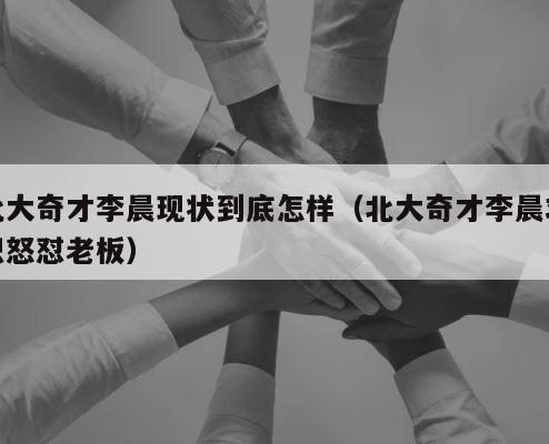 北大奇才李晨现状到底怎样（北大奇才李晨求职怒怼老板） 第1张