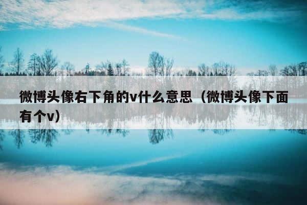 微博头像右下角的v什么意思（微博头像下面有个v） 第1张
