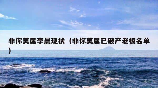 非你莫属李晨现状（非你莫属已破产老板名单） 第1张