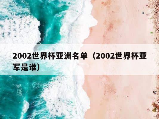 2002世界杯亚洲名单（2002世界杯亚军是谁） 第1张