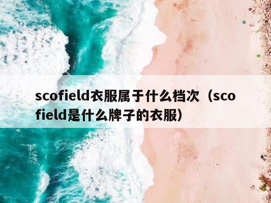 scofield衣服属于什么档次（scofield是什么牌子的衣服） 第1张