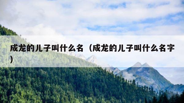 成龙的儿子叫什么名（成龙的儿子叫什么名字） 第1张