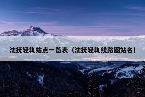 沈抚轻轨站点一览表（沈抚轻轨线路图站名） 第1张