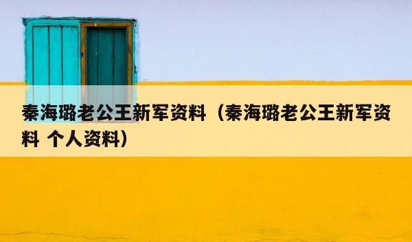 秦海璐老公王新军资料（秦海璐老公王新军资料 个人资料） 第1张