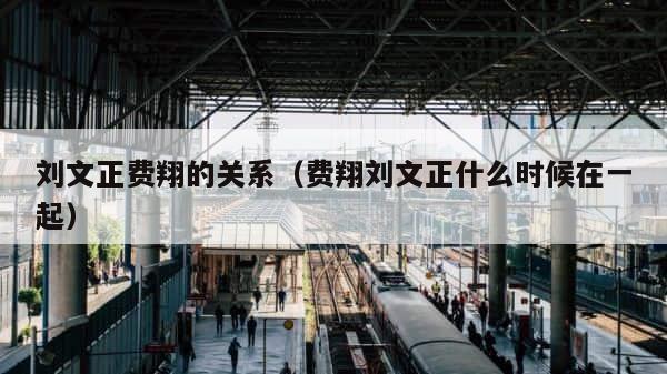 刘文正费翔的关系（费翔刘文正什么时候在一起） 第1张