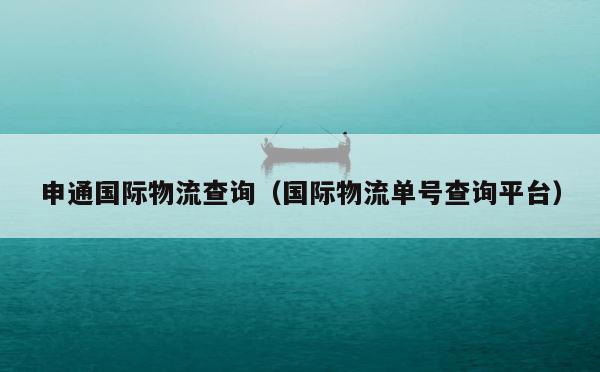 申通国际物流查询（国际物流单号查询平台） 第1张