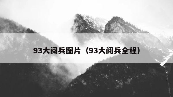 93大阅兵图片（93大阅兵全程） 第1张