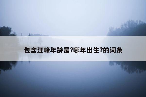 包含汪峰年龄是?哪年出生?的词条 第1张