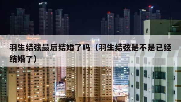 羽生结弦最后结婚了吗（羽生结弦是不是已经结婚了） 第1张