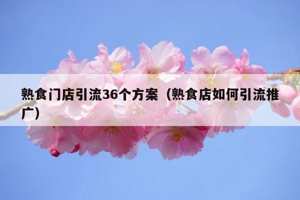 熟食门店引流36个方案（熟食店如何引流推广） 第1张