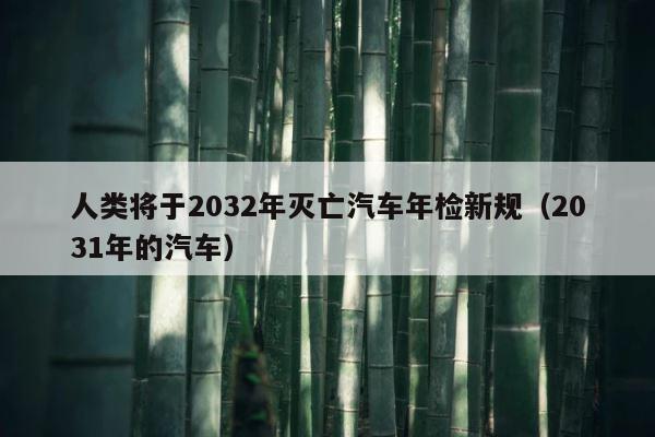 人类将于2032年灭亡汽车年检新规（2031年的汽车） 第1张