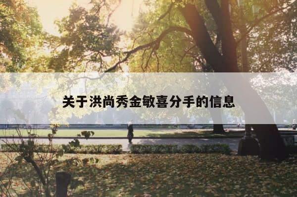 关于洪尚秀金敏喜分手的信息 第1张