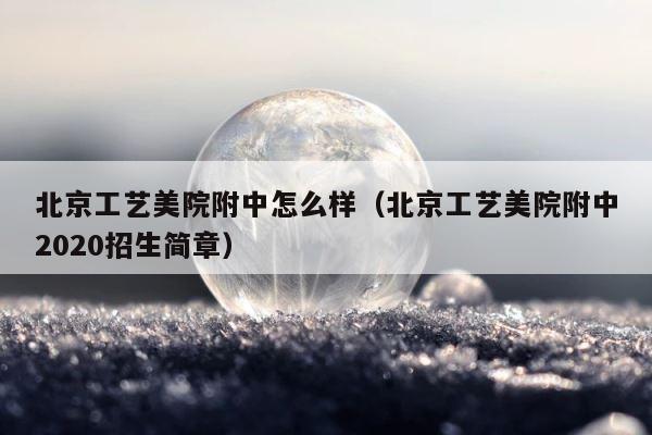 北京工艺美院附中怎么样（北京工艺美院附中2020招生简章） 第1张