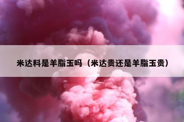米达料是羊脂玉吗（米达贵还是羊脂玉贵） 第1张