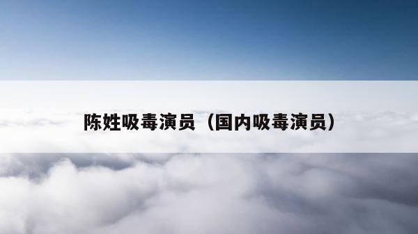 陈姓吸毒演员（国内吸毒演员） 第1张