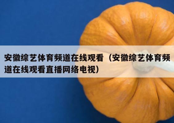 安徽综艺体育频道在线观看（安徽综艺体育频道在线观看直播网络电视） 第1张