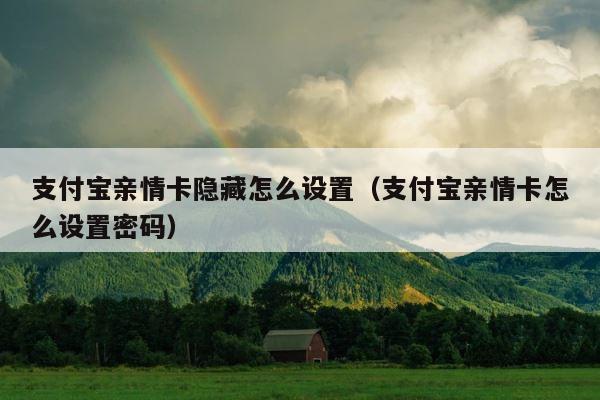 支付宝亲情卡隐藏怎么设置（支付宝亲情卡怎么设置密码） 第1张
