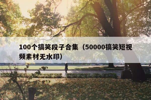 100个搞笑段子合集（50000搞笑短视频素材无水印） 第1张
