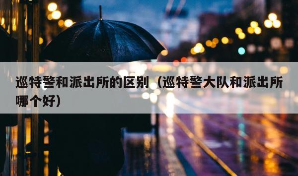 巡特警和派出所的区别（巡特警大队和派出所哪个好） 第1张