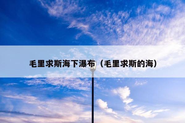 毛里求斯海下瀑布（毛里求斯的海） 第1张