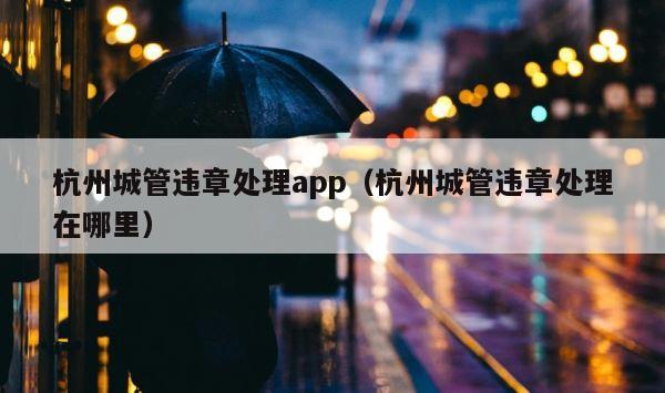 杭州城管违章处理app（杭州城管违章处理在哪里） 第1张