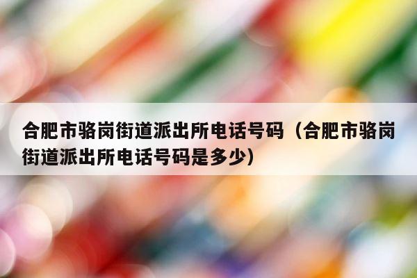 合肥市骆岗街道派出所电话号码（合肥市骆岗街道派出所电话号码是多少） 第1张