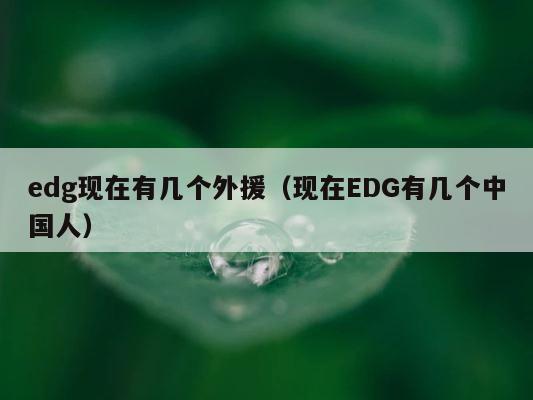 edg现在有几个外援（现在EDG有几个中国人） 第1张