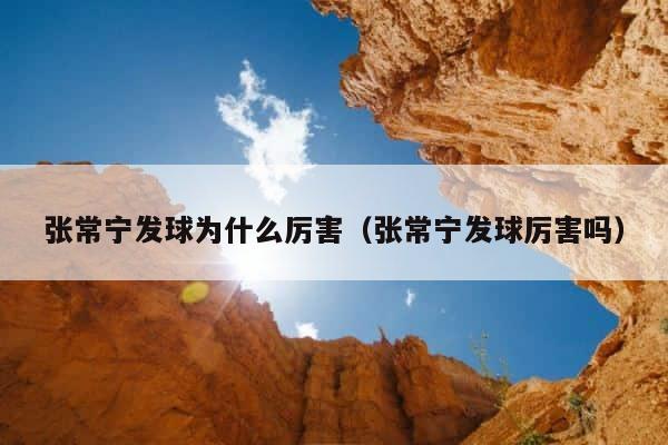 张常宁发球为什么厉害（张常宁发球厉害吗） 第1张