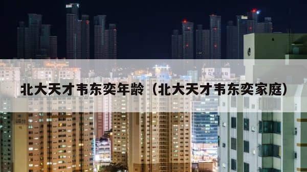 北大天才韦东奕年龄（北大天才韦东奕家庭） 第1张