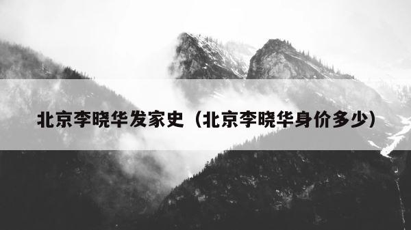 北京李晓华发家史（北京李晓华身价多少） 第1张