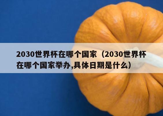 2030世界杯在哪个国家（2030世界杯在哪个国家举办,具体日期是什么） 第1张
