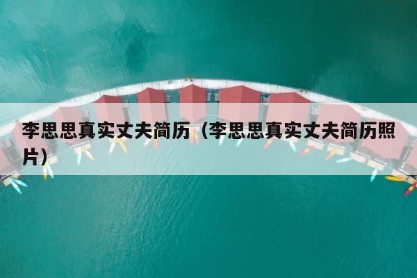李思思真实丈夫简历（李思思真实丈夫简历照片） 第1张