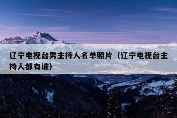 辽宁电视台男主持人名单照片（辽宁电视台主持人都有谁） 第1张