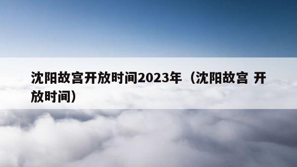 沈阳故宫开放时间2023年（沈阳故宫 开放时间） 第1张