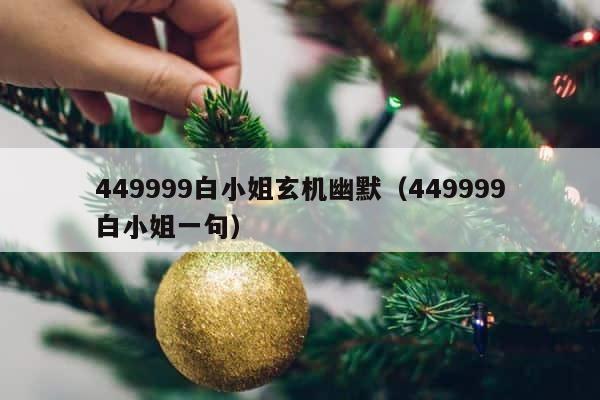 449999白小姐玄机幽默（449999白小姐一句） 第1张