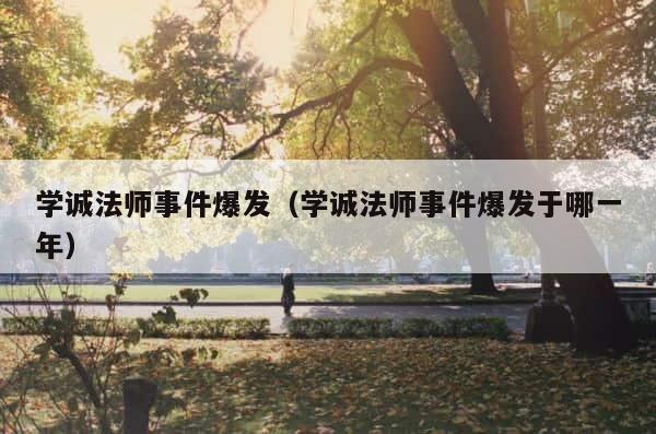 学诚法师事件爆发（学诚法师事件爆发于哪一年） 第1张