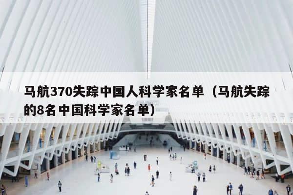 马航370失踪中国人科学家名单（马航失踪的8名中国科学家名单） 第1张