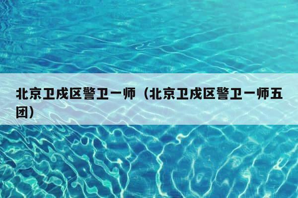 北京卫戍区警卫一师（北京卫戍区警卫一师五团） 第1张