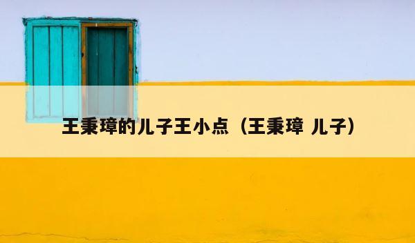 王秉璋的儿子王小点（王秉璋 儿子） 第1张
