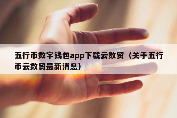 五行币数字钱包app下载云数贸（关于五行币云数贸最新消息） 第1张