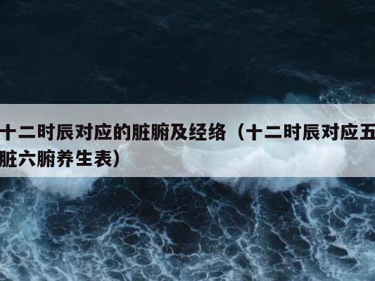 十二时辰对应的脏腑及经络（十二时辰对应五脏六腑养生表） 第1张