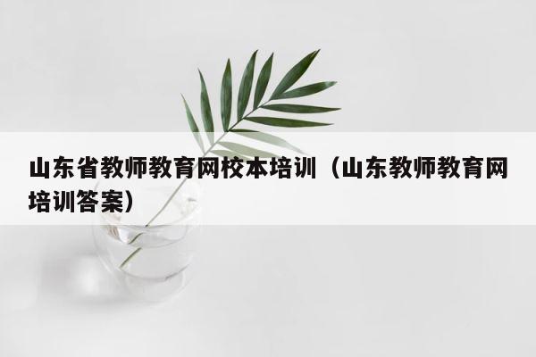 山东省教师教育网校本培训（山东教师教育网培训答案） 第1张